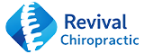 Chiropractic-themed logo showing a simplified spine within a blue gradient icon